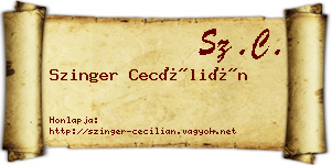 Szinger Cecílián névjegykártya